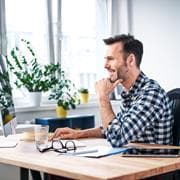 Man working on a computer